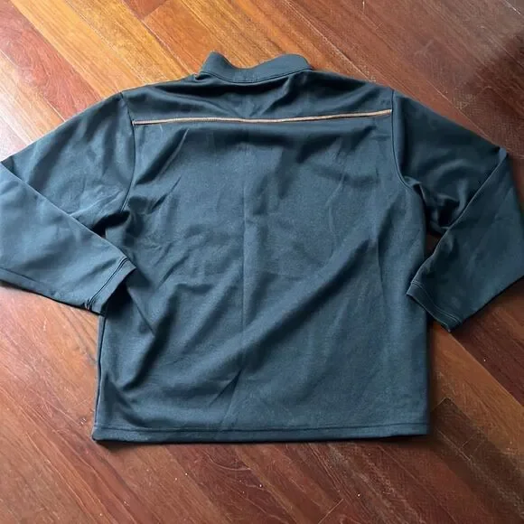 Mens Very Dark Grey Quarter Zip Pullover Jacket Sweater - Picture 4 of 6
